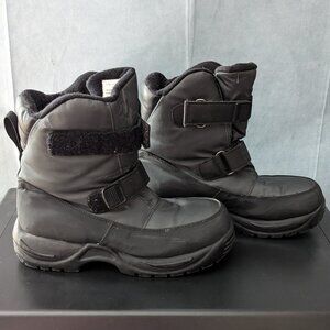 Women's Thick Warm Black Winter Snow Boots Fuzz Lined w/ Velcro Straps US8/EU39